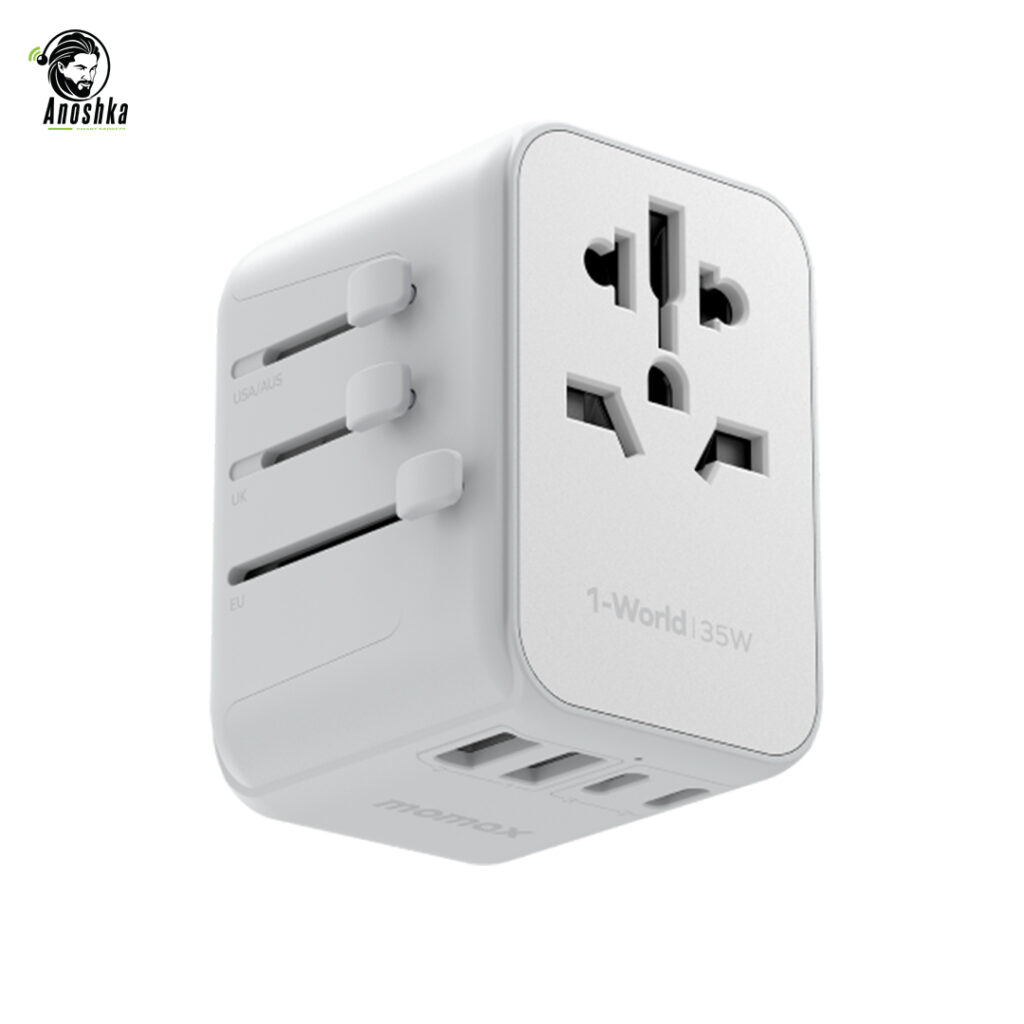 MOMAX 1-World 35W UA9 Universal Travel Adapter with USB-C and USB-A Ports