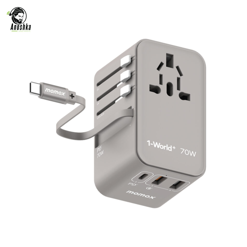 MOMAX 1-World 70W UA18E Universal GaN Fast Charging Travel Adapter