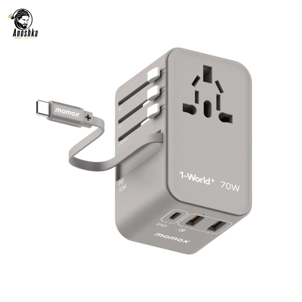 MOMAX 1-World 70W UA18E Universal GaN Fast Charging Travel Adapter