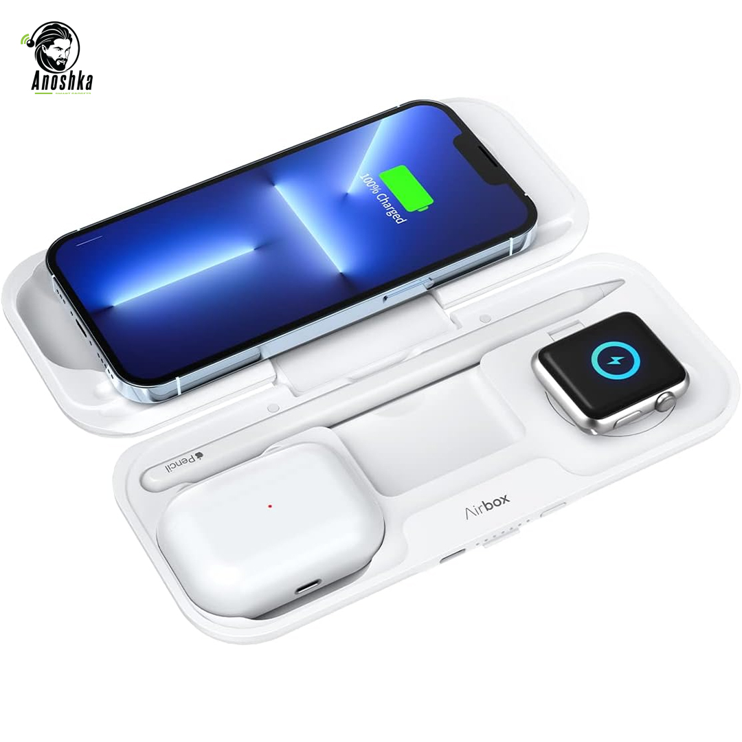 MOMAX Airbox True Wireless Power 3-in-1 Charging Station with Power Bank