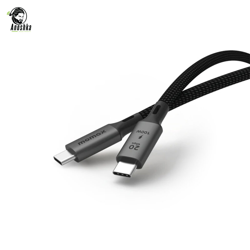 MOMAX Elite 100W USB-C to USB-C Cable Black – Fast Charging and Data Transfer Cable