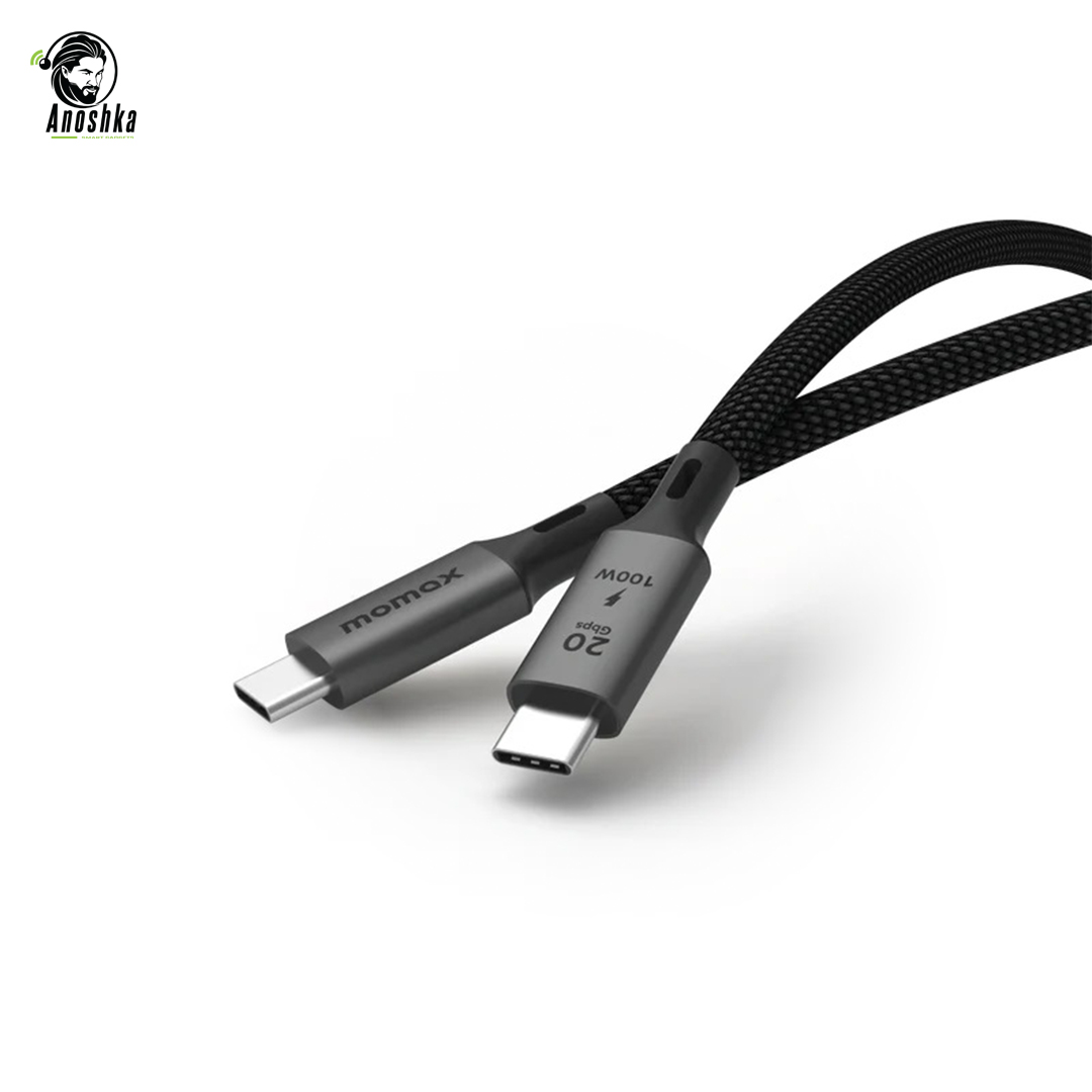 MOMAX Elite 100W USB-C to USB-C Cable Black β Fast Charging and Data Transfer Cable