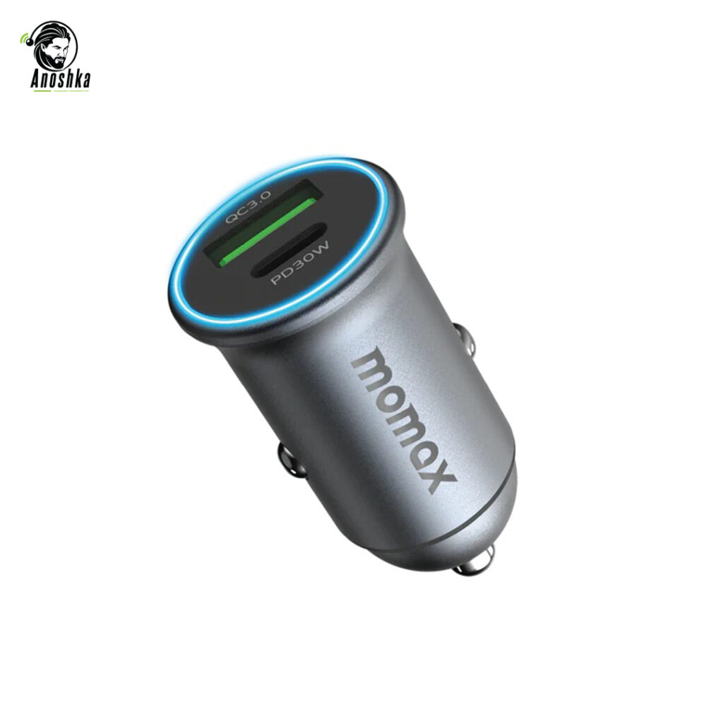MOMAX Move Car Charger 30W Dual-Port UC18 – Fast and Compact Car Charger