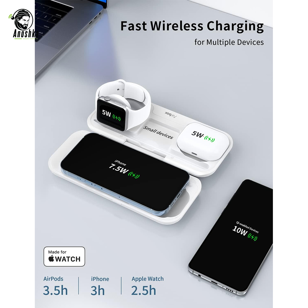 MOMAX Airbox True Wireless Power 3-in-1 Charging Station with Power Bank