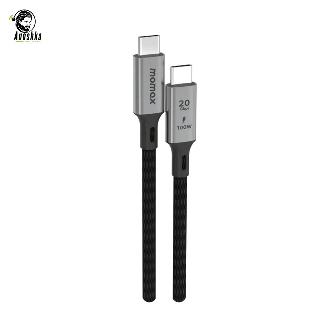 MOMAX Elite 100W USB-C to USB-C Cable Black β Fast Charging and Data Transfer Cable