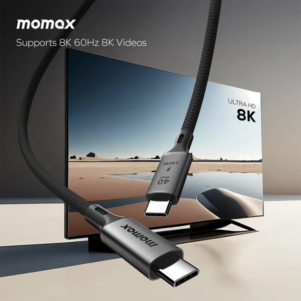 MOMAX Elite 240W USB-C to USB-C Cable Black – Ultra-Fast Charging and Data Transfer Cable