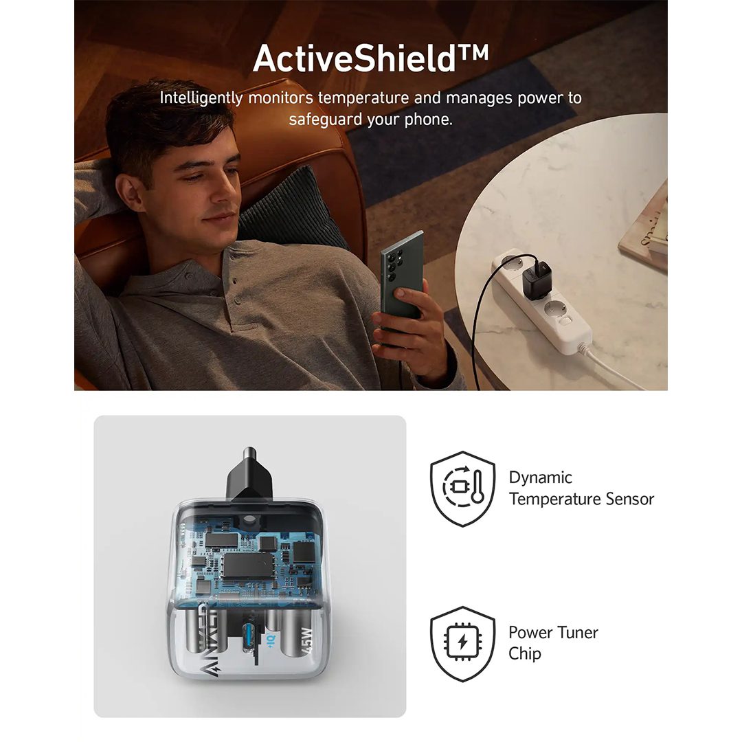 Anker 313 Charger 45W – Ultra-Fast GaN USB-C Power Delivery Charger - Image 4