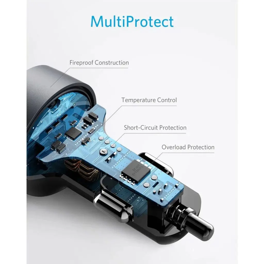 Anker PowerDrive PD+2 35W Dual-Port Fast Charging Car Charger with USB-C and USB-A Ports