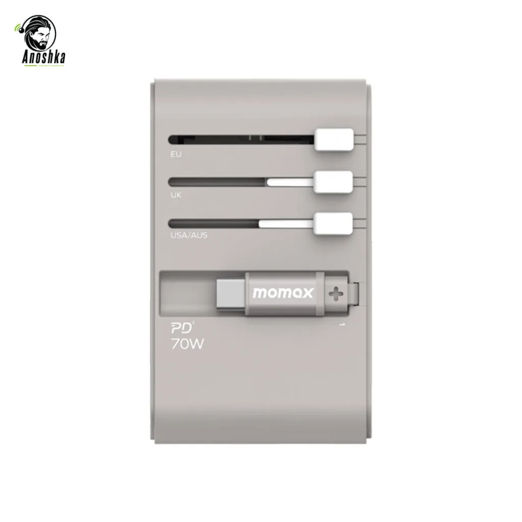 MOMAX 1-World 70W UA18E Universal GaN Fast Charging Travel Adapter