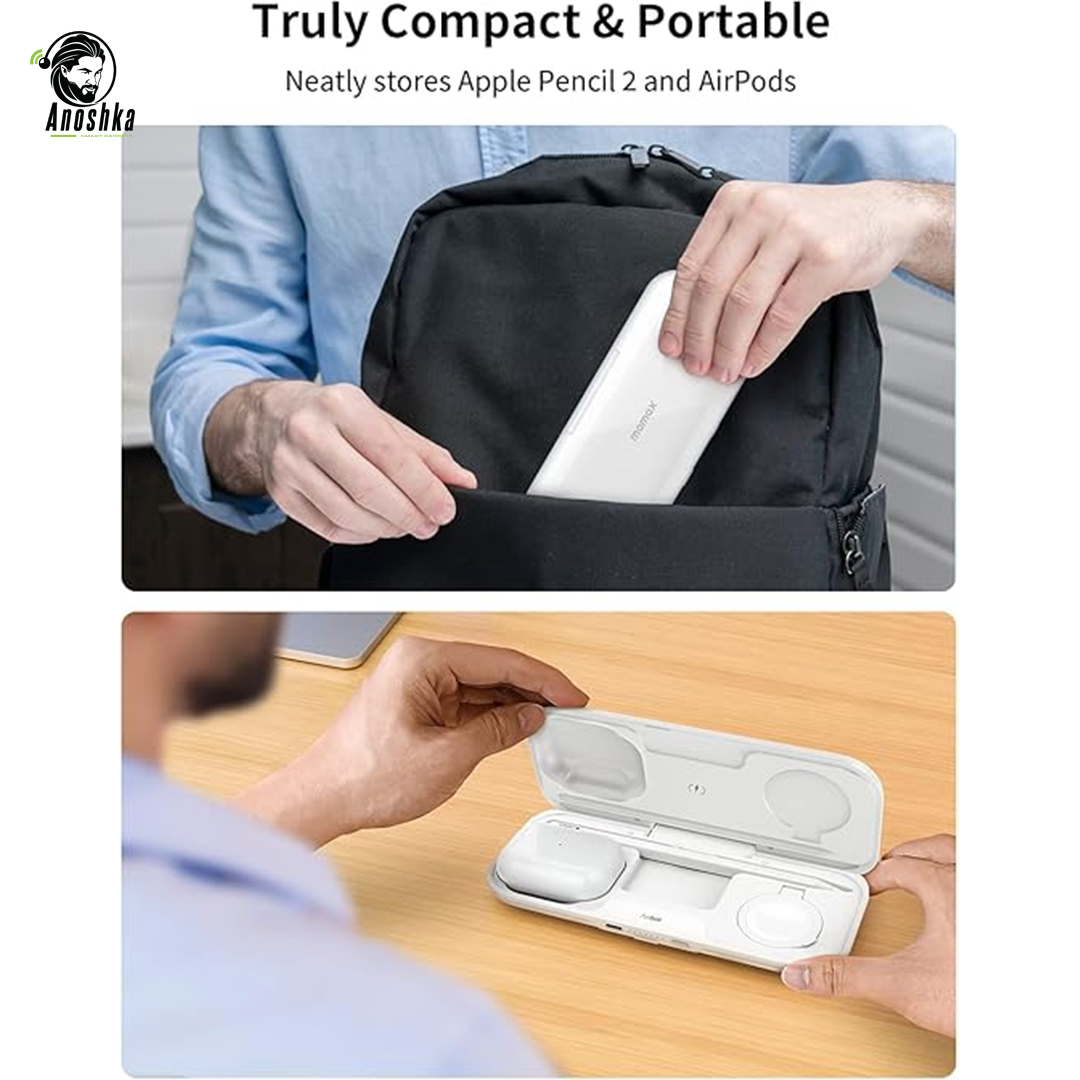 MOMAX Airbox True Wireless Power 3-in-1 Charging Station with Power Bank