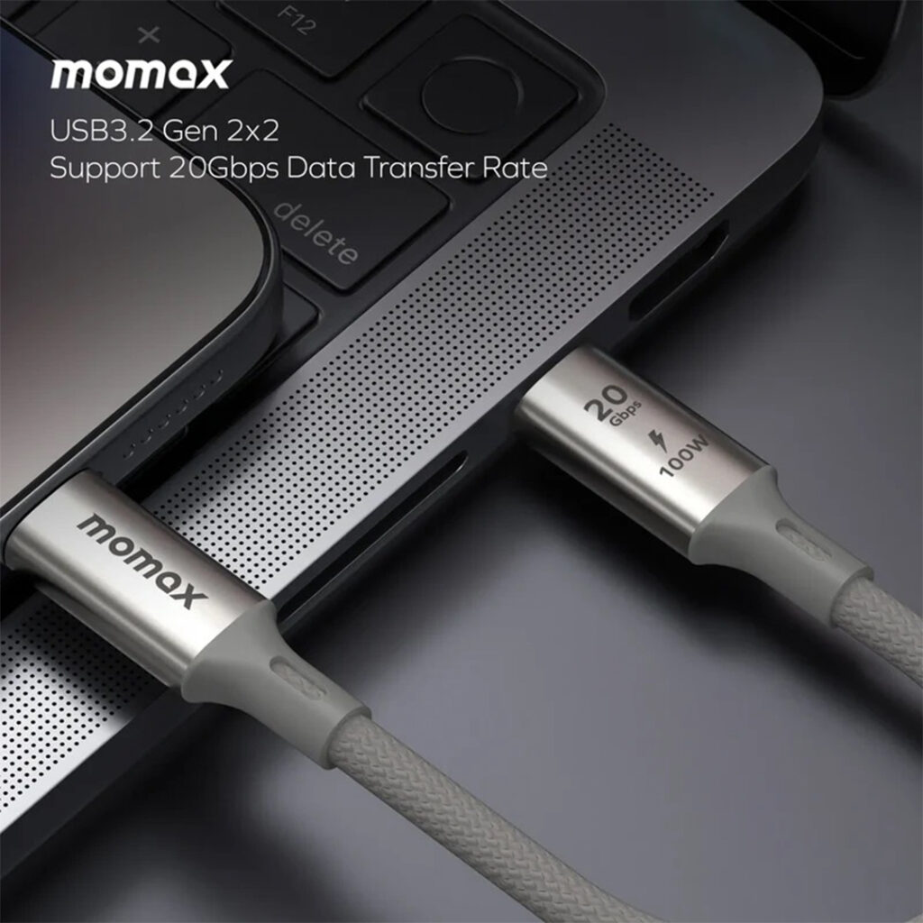 MOMAX Elite 100W USB-C to USB-C Cable Black – Fast Charging and Data Transfer Cable