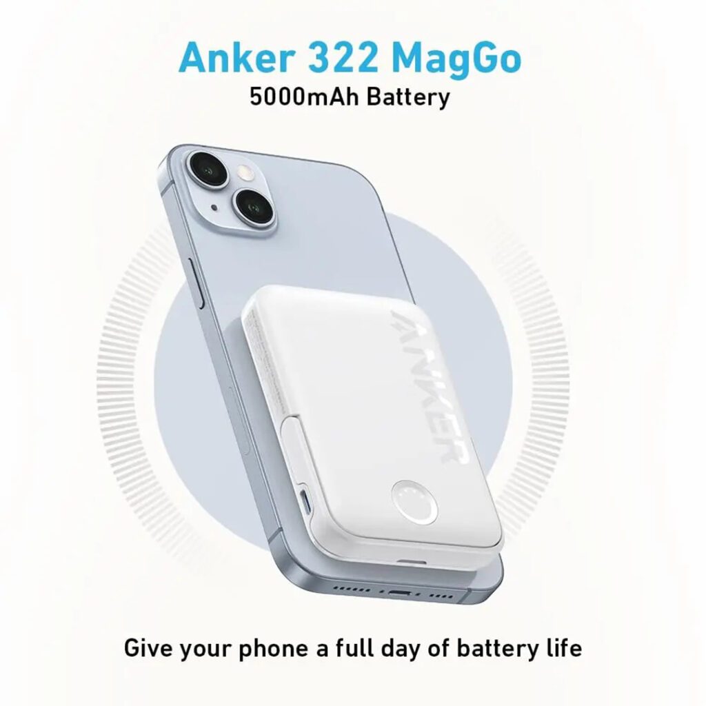 Anker MagGo Power Bank 5000mAh 7.5W – Magnetic Wireless Portable Charger