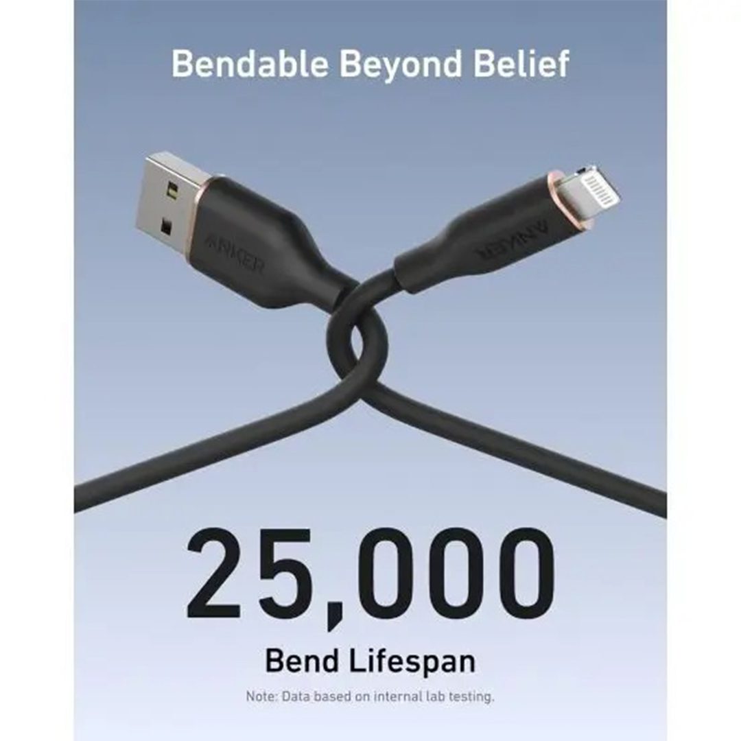 Anker PowerLine III Flow USB-A to Lightning 3ft β Ultra-Soft and Durable Fast Charging Cable