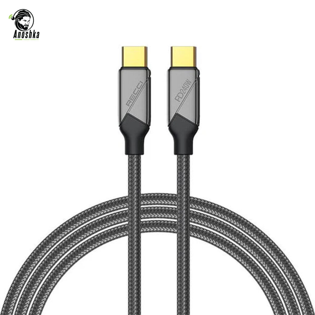 The RECCI DACA VOYAGE PD 240W Cable delivers ultra-fast 240W charging, high-speed data transfer, and exceptional durability in a premium braided design.