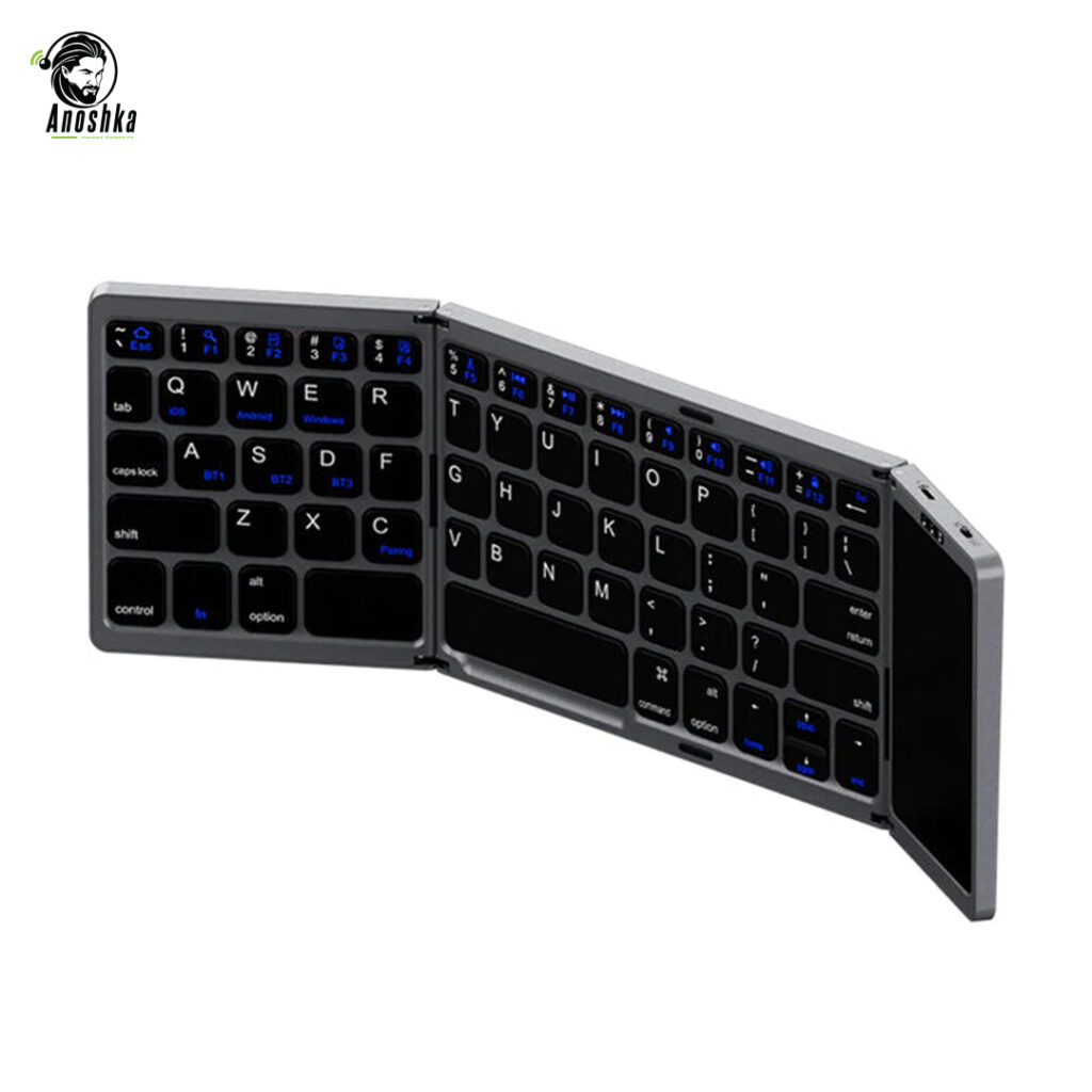 The RECCI RCS-K01 Folding Keyboard offers wireless Bluetooth connectivity, a slim foldable design, and ergonomic keys for effortless typing on the go.
