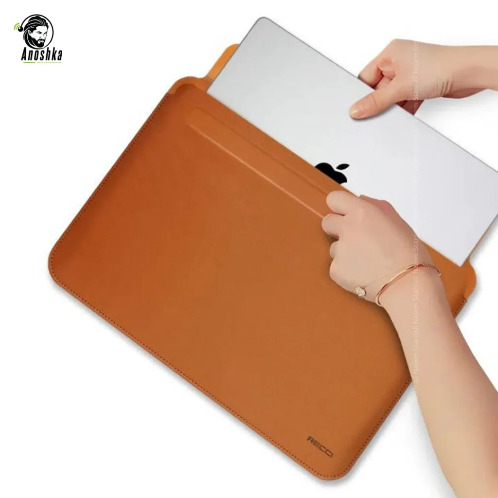 The RECCI RCS-S20 16-Inch MacBook Sleeve offers elegant leather design, waterproof protection, and soft interior lining for premium laptop care.