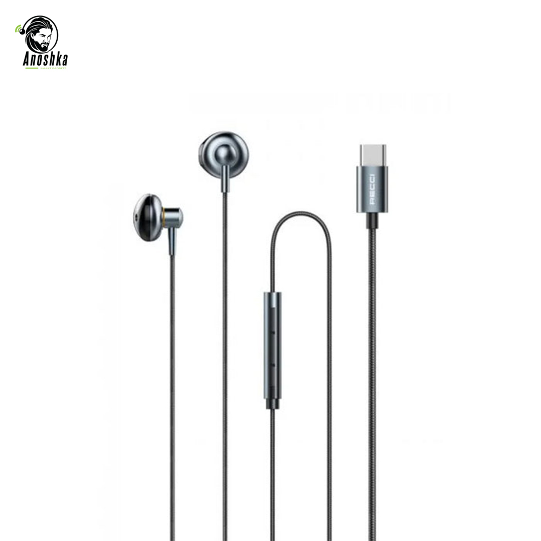 The RECCI REP-L26 Metal Wired Earphones deliver premium audio, a durable metal build, and in-line mic control for music and calls.
