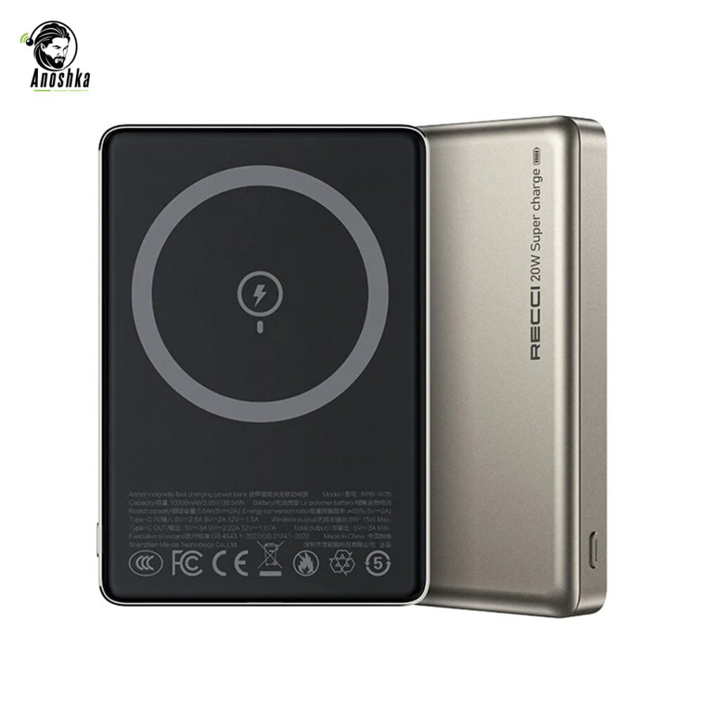 RECCI Power Bank Armor Wireless Charging 10000mAh (RPB-W26) – Rugged Design & Fast Wireless Charging