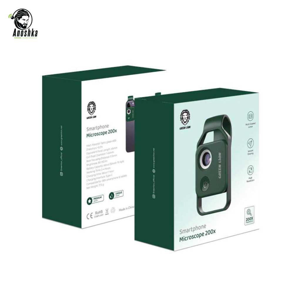 Green Lion Smartphone Microscope 200x – Portable Magnification Lens for Mobile Phones