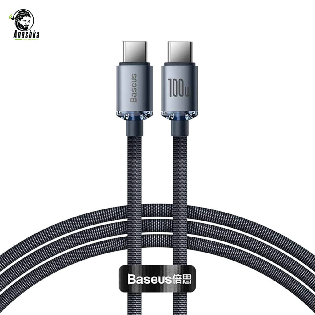 Baseus Crystal Fast Charging Type-C to Type-C 100W Cable for Laptops and Smartphones