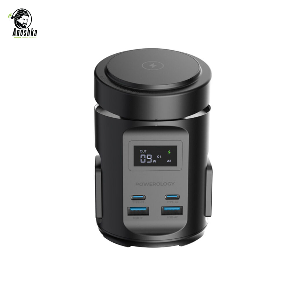 Powerology MagSafe Power Hub PD 65W – Multi-Device Fast Charging Station with Wireless Charging