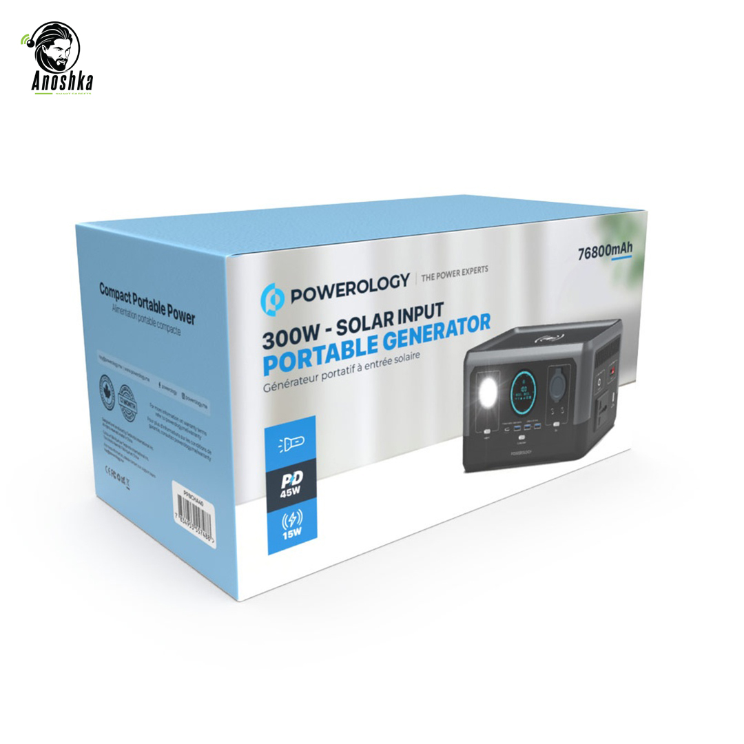 Powerology 300W Portable Generator charging multiple devices
