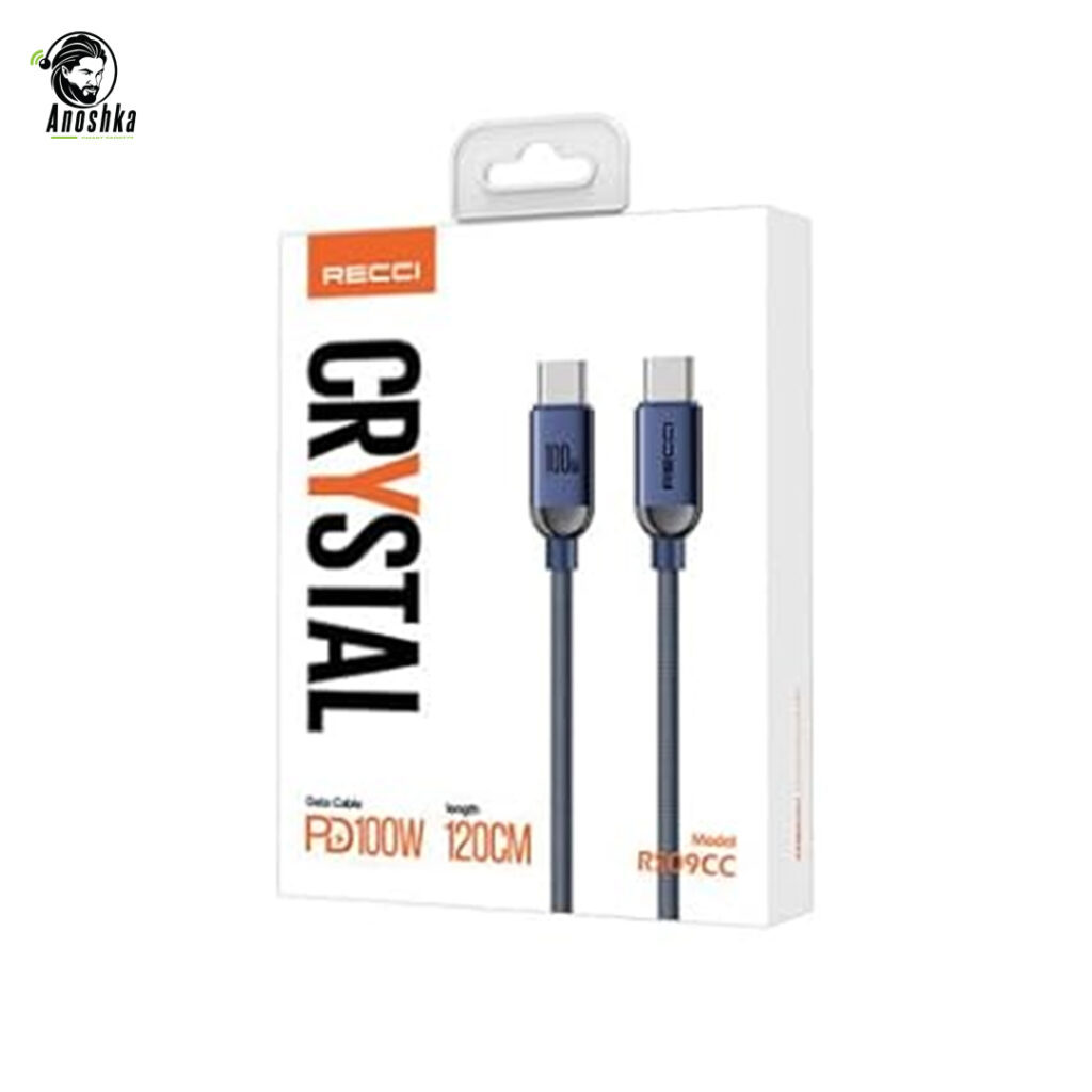 The RECCI RS09CC Crystal Cable offers fast PD charging, reliable data transfer, and a stylish transparent design for Type-C devices.