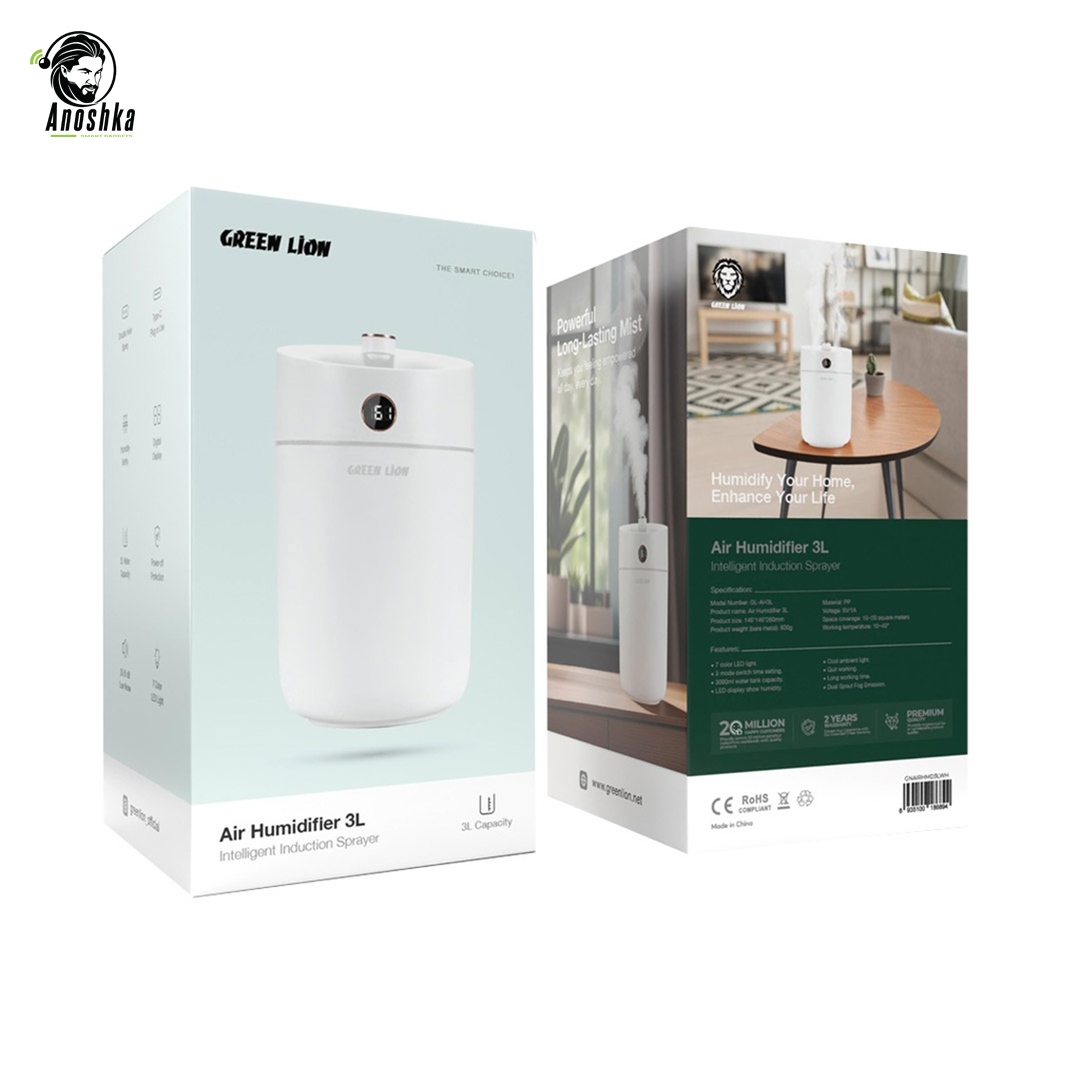Green Lion Air Humidifier 3L Intelligent Induction Sprayer - White