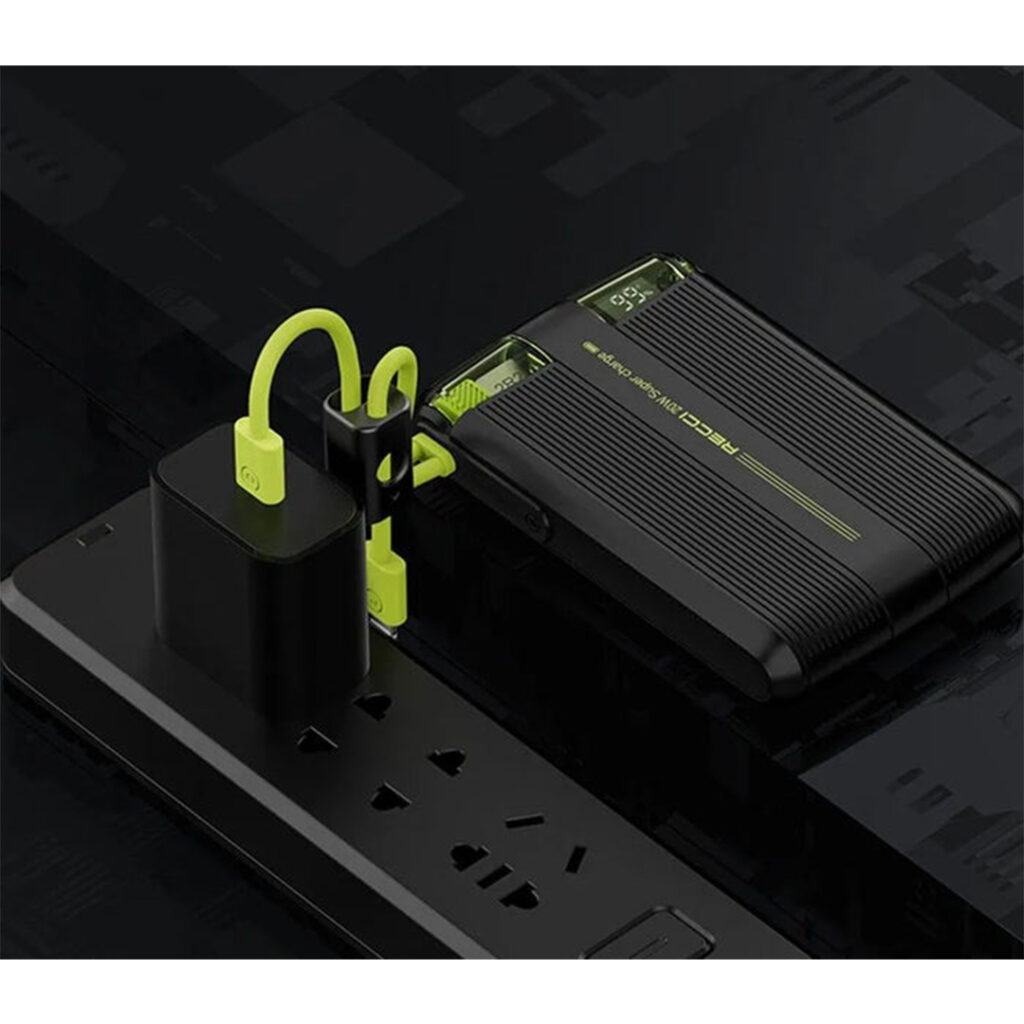 The RECCI Starships RPB-P13 Power Bank features a 10,000mAh battery, dual fast charging, and a modern design — combining style, portability, and reliable performance.