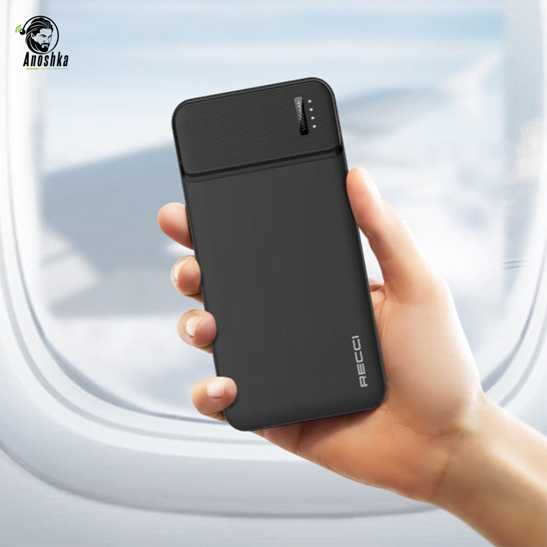 RECCI RPB-N16 10000mAh Power Bank (Black) offers dual fast charging, smart protection, and a sleek design for efficient charging anytime, anywhere.