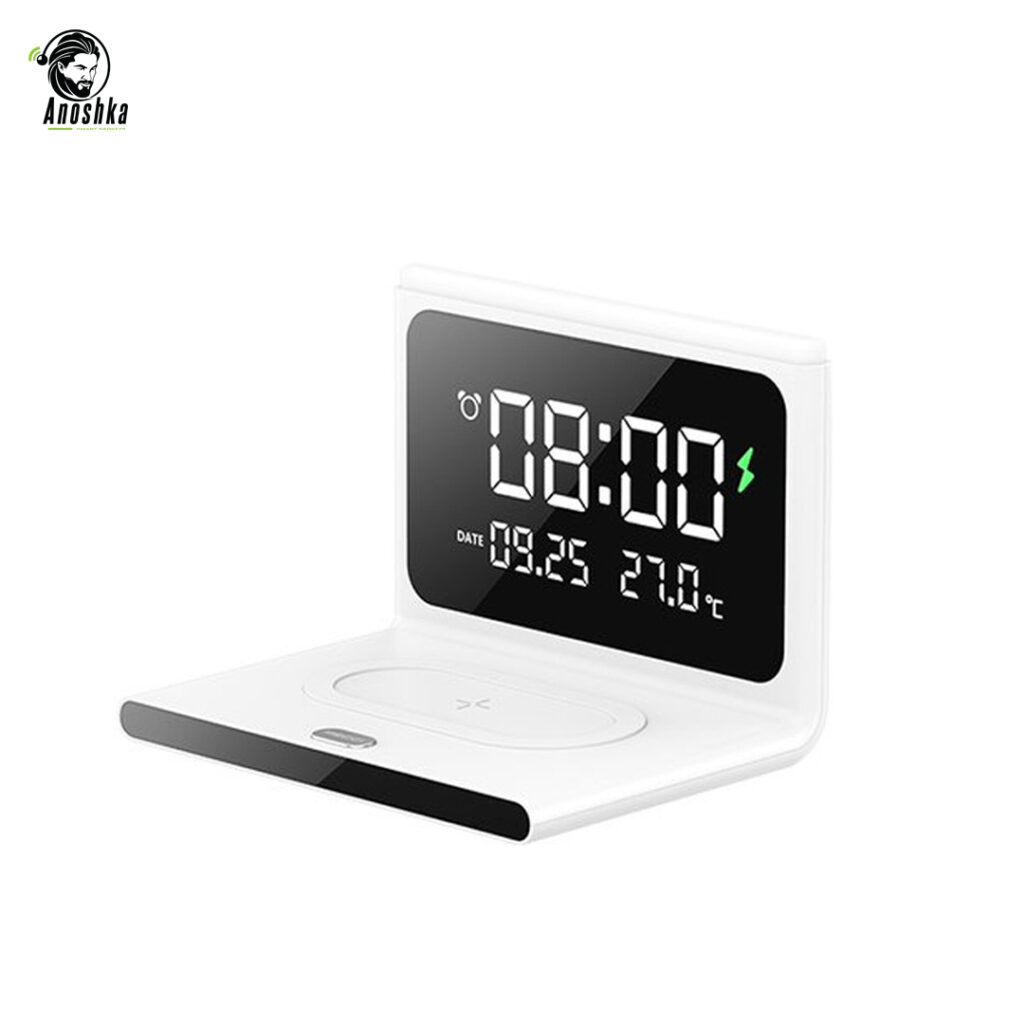 RECCI RLS-L12 Wireless Charger Calendar is a 3-in-1 smart accessory featuring 10W wireless charging, LED clock and temperature display, and a stylish modern design.