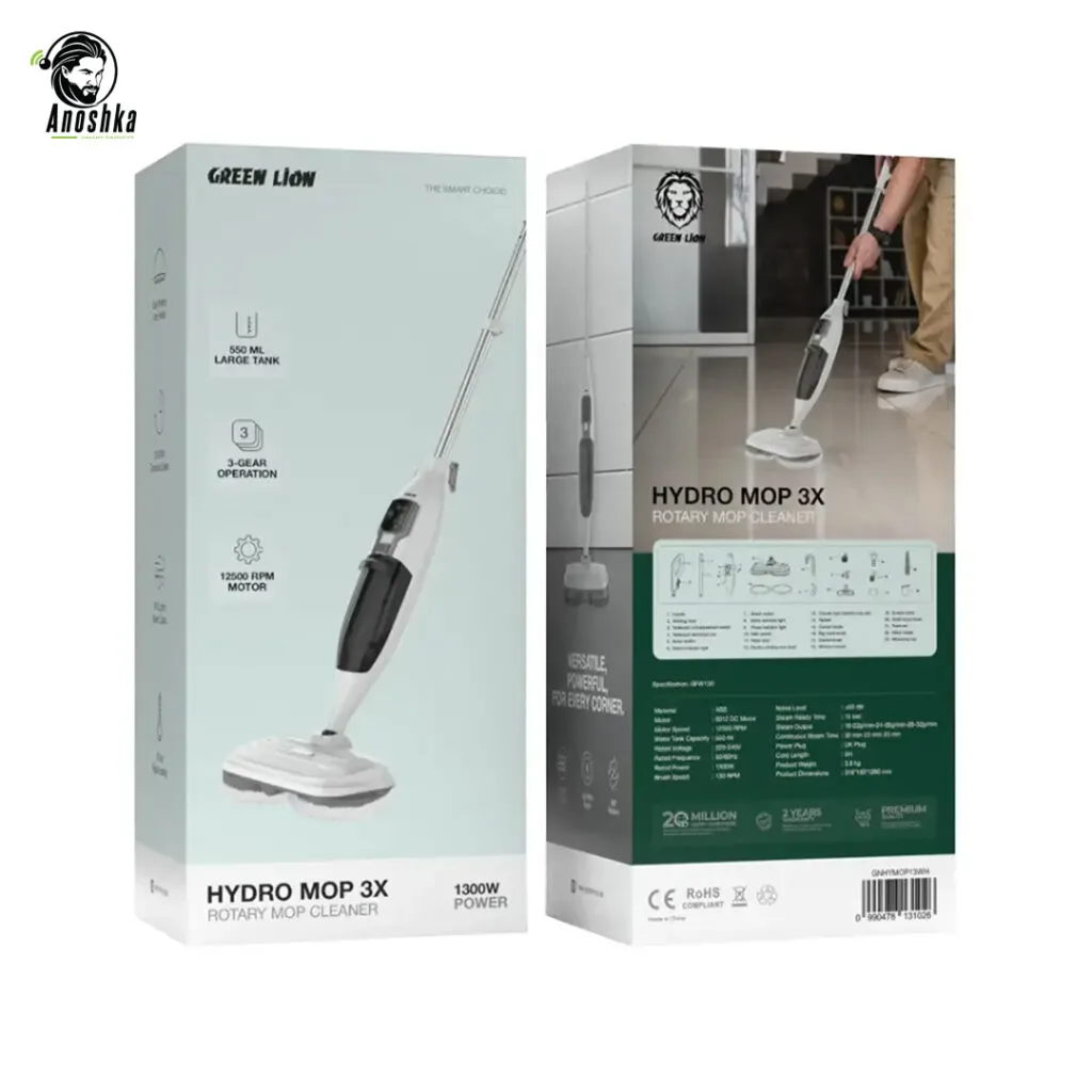 Green Lion Hydro Mop 3X Rotary Mop Cleaner 1300W – Powerful Electric Floor Cleaning Appliance