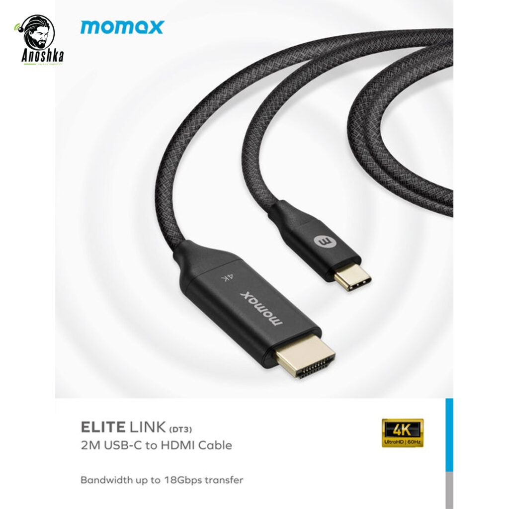 MOMAX EliteLink DT3 USB-C to HDMI 2M 4K Ultra HD Display Cable