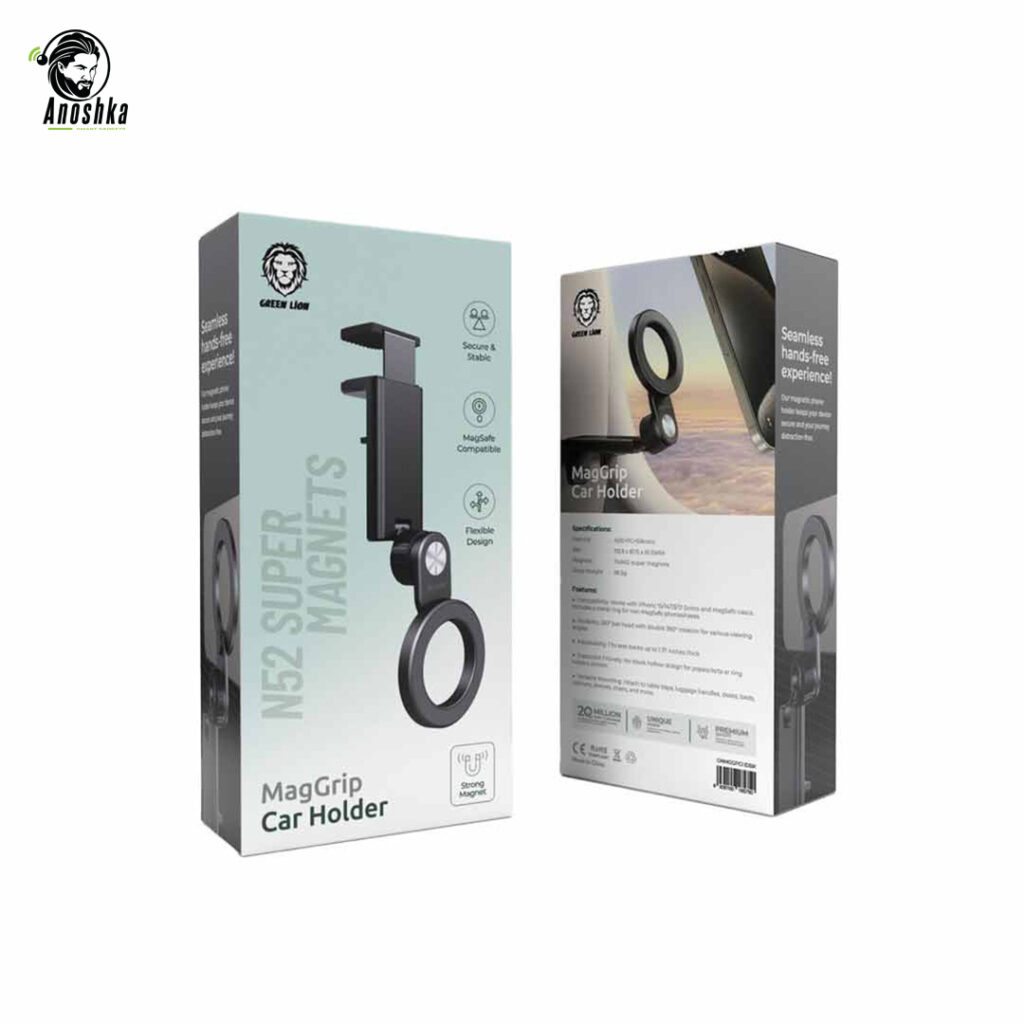 Green Lion MagGrip Car Holder – Magnetic Phone Mount for Secure Hands-Free Driving