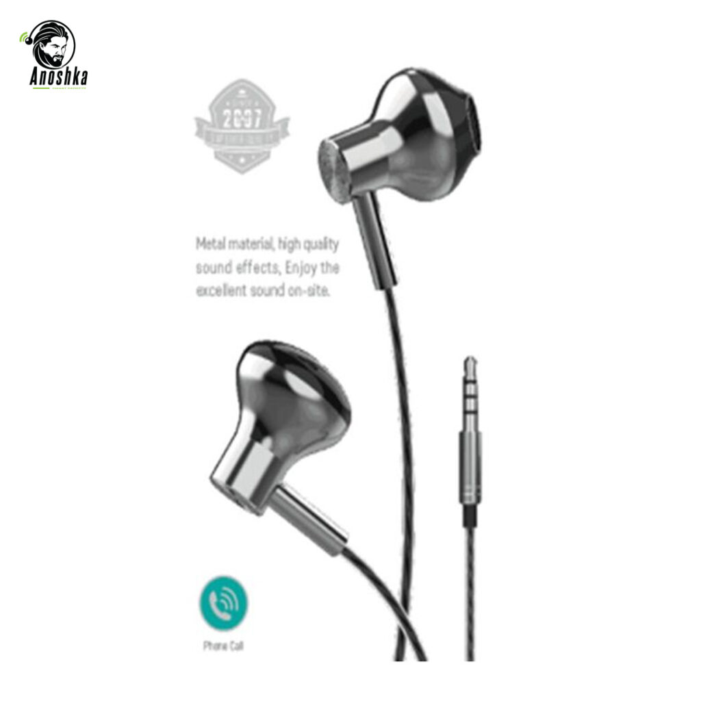 DEVIA Metal Earphones 3.5mm HP59S – Durable Design and Clear Sound