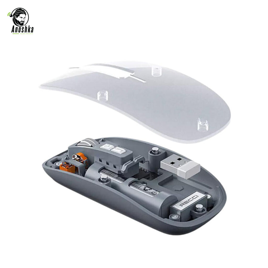 The RECCI RCS-M01 Wireless Mouse offers ergonomic comfort, 2.4GHz stable connection, and 1200 DPI precision — ideal for home, office, or travel use.