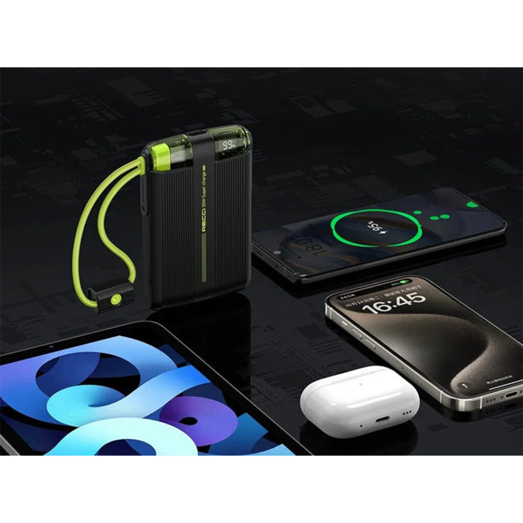 The RECCI Starships RPB-P13 Power Bank features a 10,000mAh battery, dual fast charging, and a modern design — combining style, portability, and reliable performance.