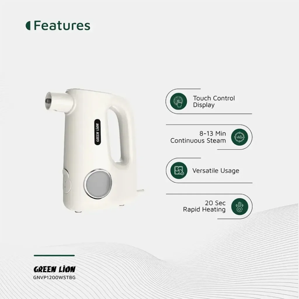 Green Lion Vapor Pro Steam Cleaner 1200W – Powerful Multi-Surface Handheld Cleaning Device