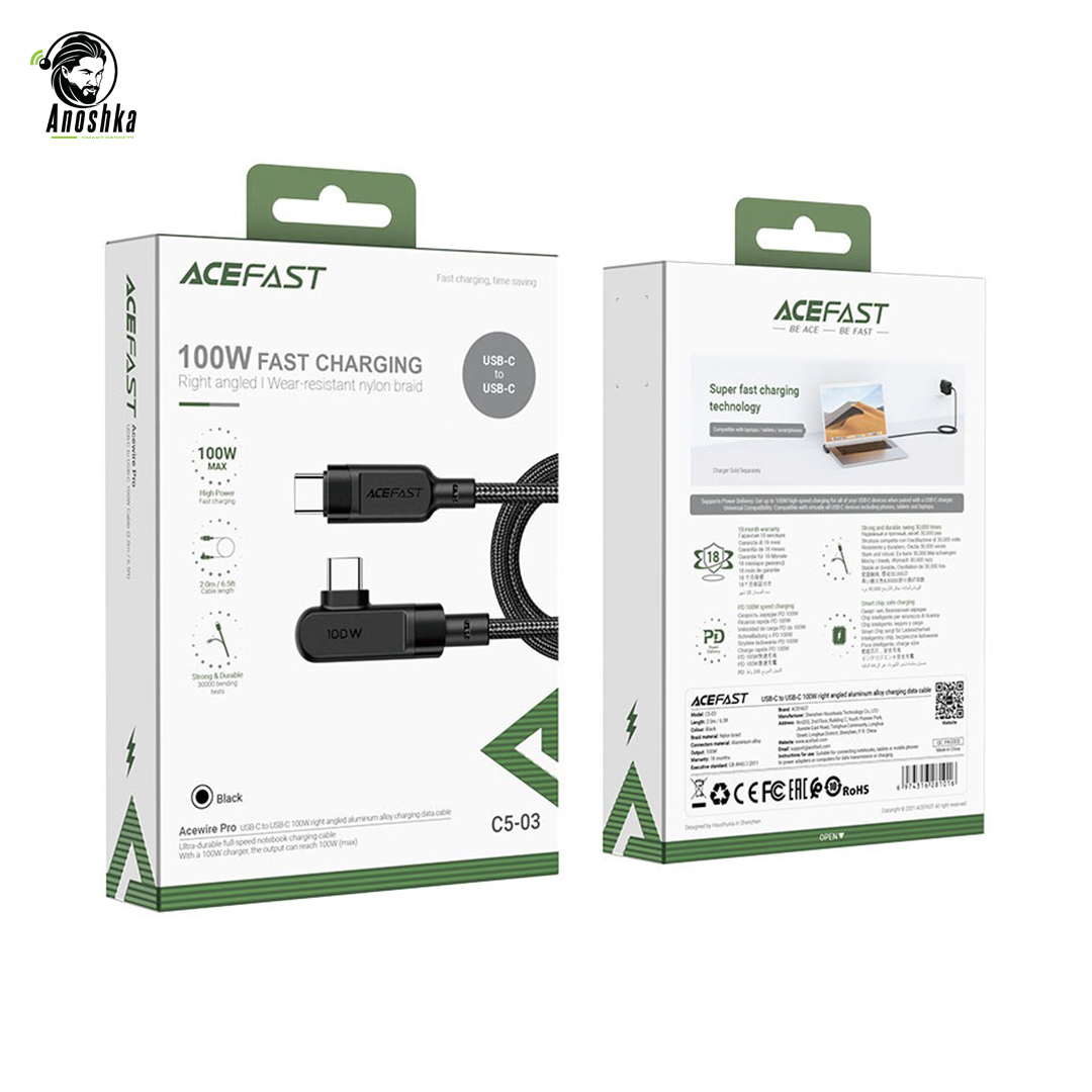 ACEFAST USB-C to USB-C 100W 2M Fast Charging Cable C5-03 β Durable PD Quick Charge Cable