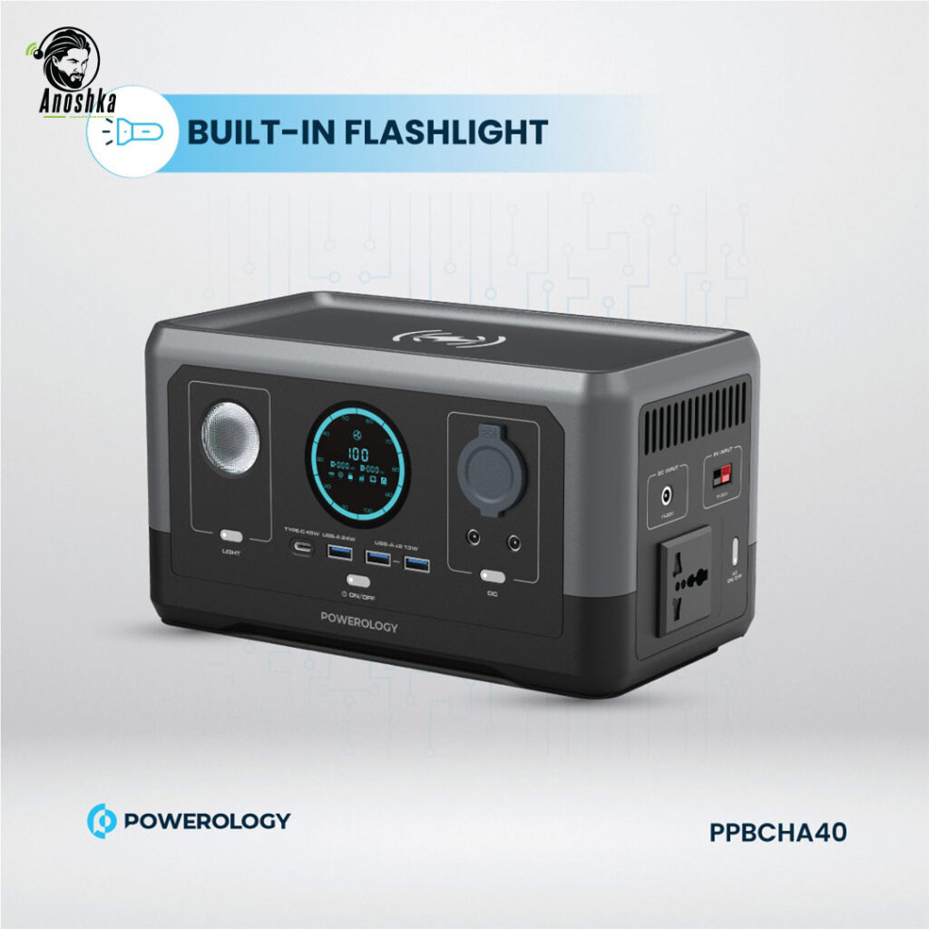 Powerology 300W Portable Generator charging multiple devices