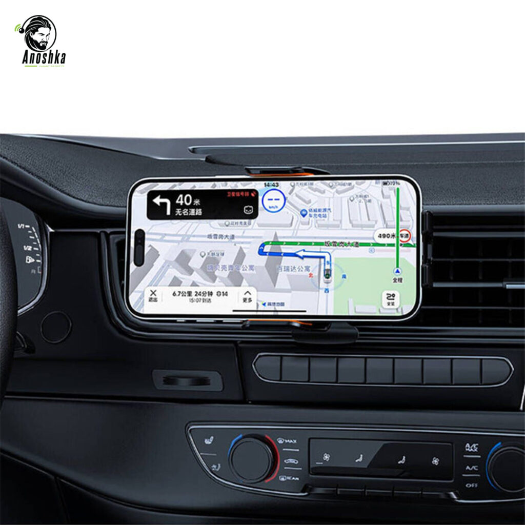 The RECCI RHO-C38 Car Holder features a strong magnetic grip, soft silicone protection, and air vent mounting — providing secure, one-hand phone access while driving.
