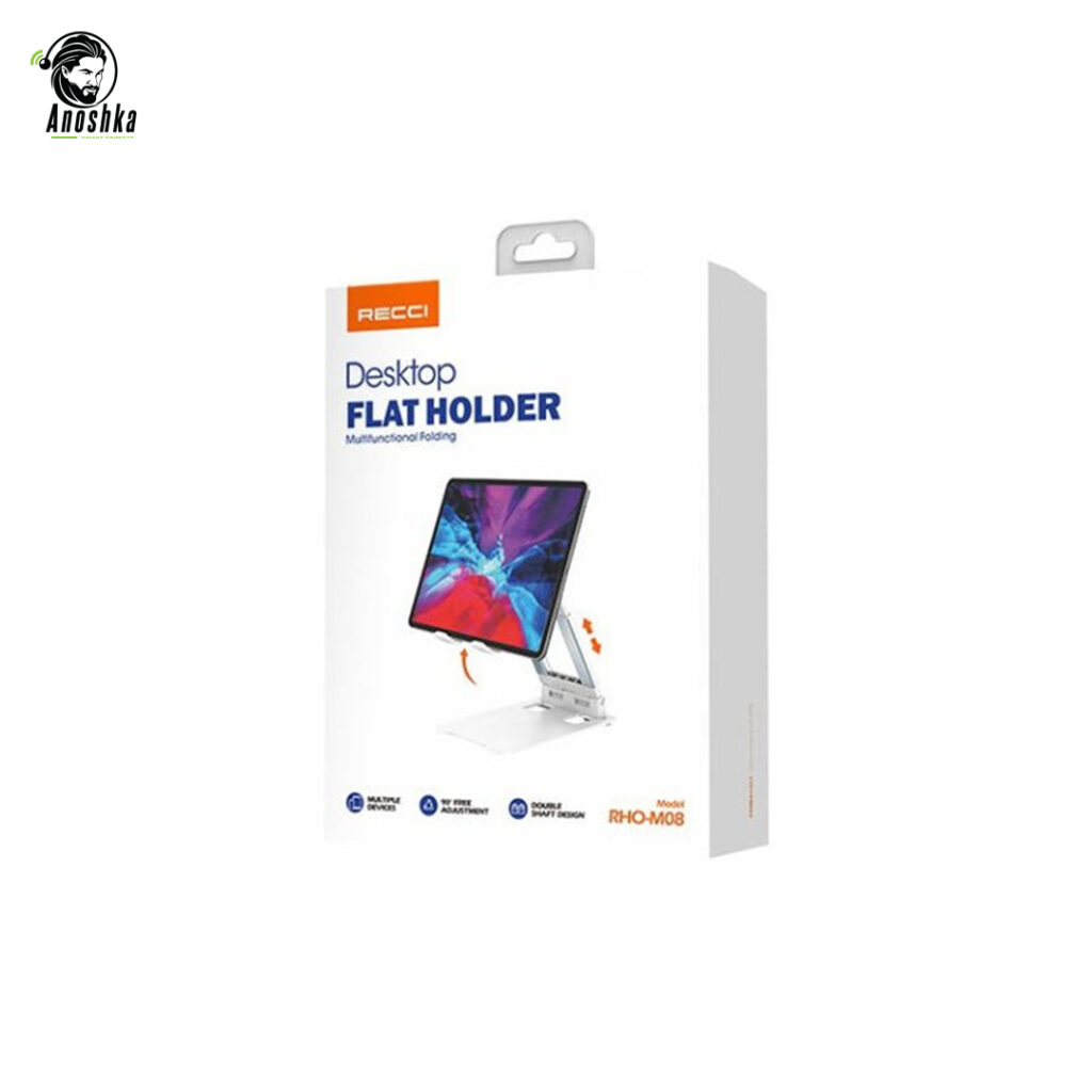 RECCI, M08, Flat Holder, Folding Stand, Phone Holder, Tablet Stand, Adjustable Stand, Portable Holder, Mobile Accessories, RECCI Holder, Desk Stand