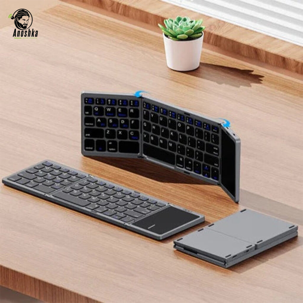 The RECCI RCS-K01 Folding Keyboard offers wireless Bluetooth connectivity, a slim foldable design, and ergonomic keys for effortless typing on the go.
