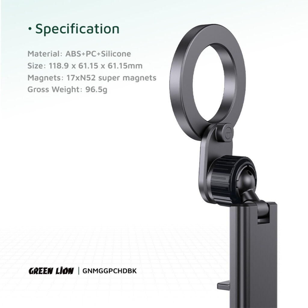 Green Lion MagGrip Car Holder – Magnetic Phone Mount for Secure Hands-Free Driving