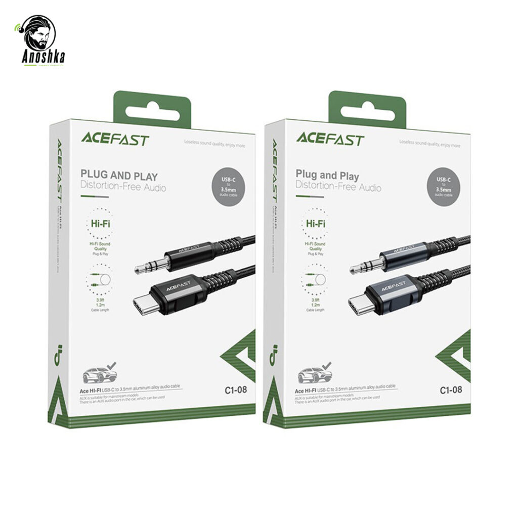 ACEFAST AUX 3.5 to USB-C C1-08 – Type-C Audio Adapter for Headphones and Speakers