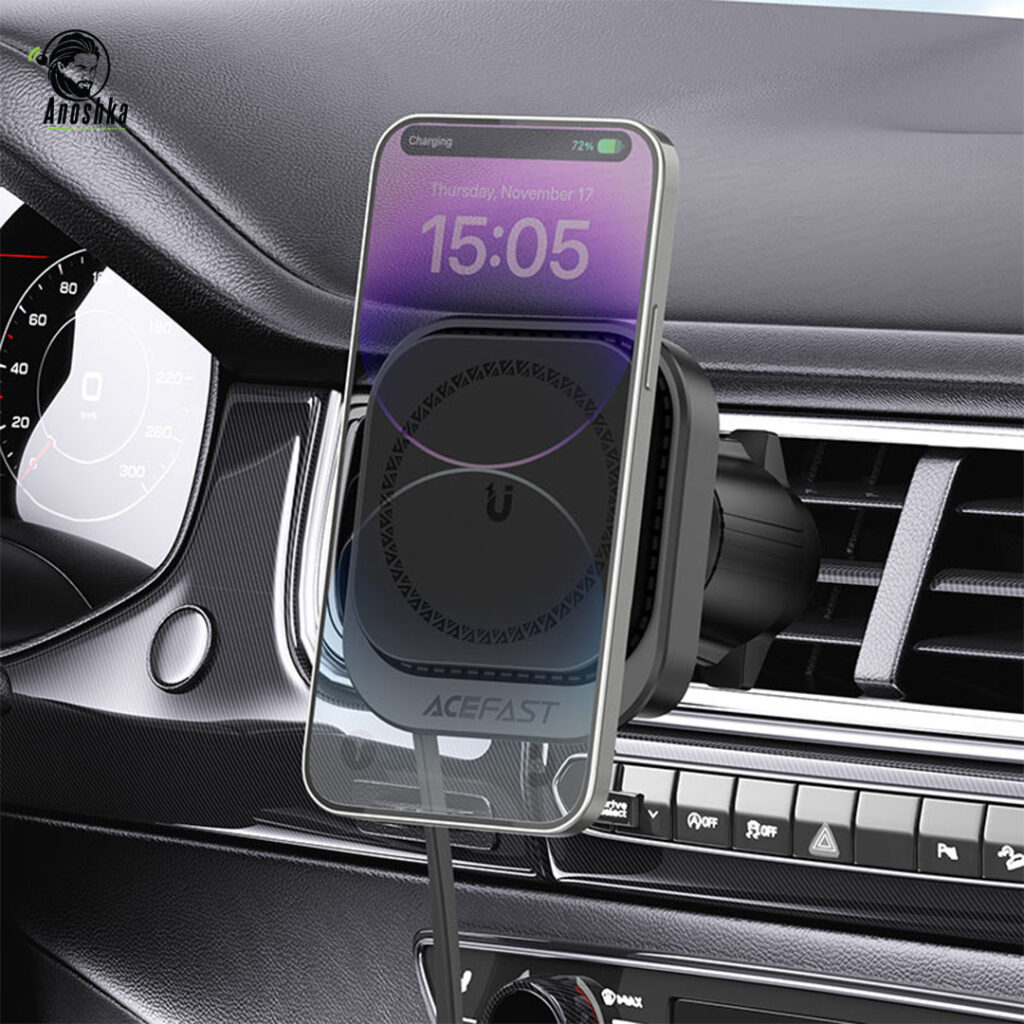Fast Wireless Charger Magnetic Car Holder D32 – 15W Magnetic Car Mount for Phones