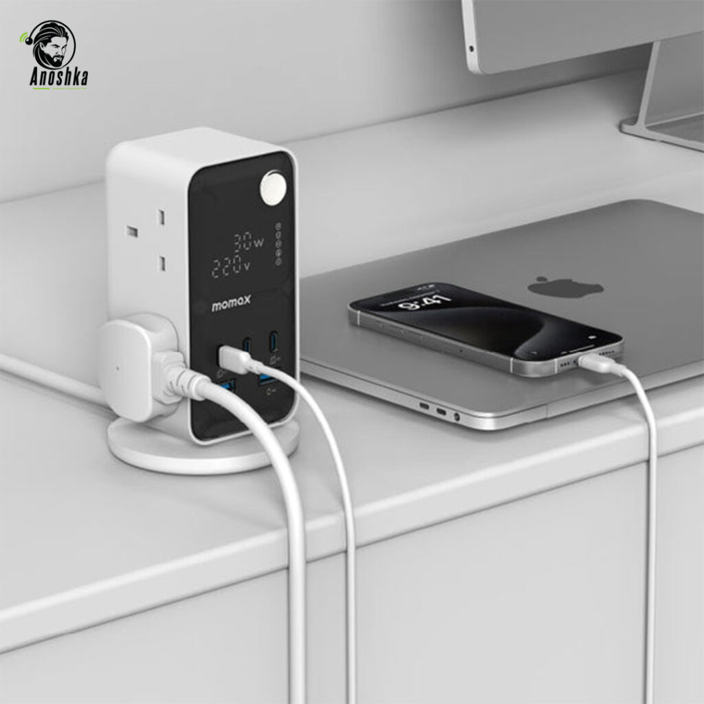 1-Charge Work Flow 6-Outlet GaN Power Tower 35W with USB Ports