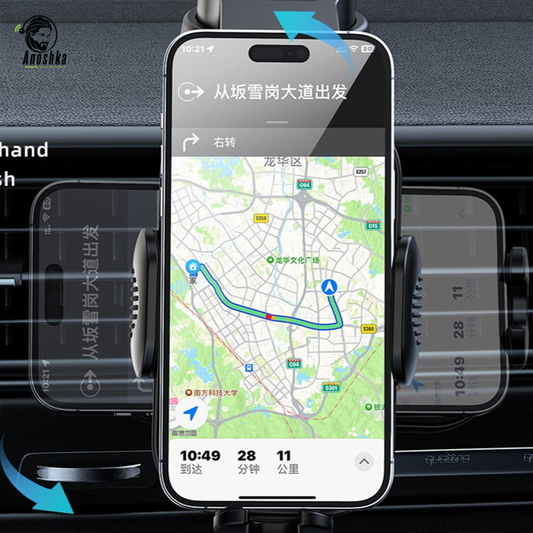 The RECCI RHO-C39 Car Holder offers 360° adjustable viewing, strong grip, and easy one-hand operation — ideal for safe, hands-free driving.