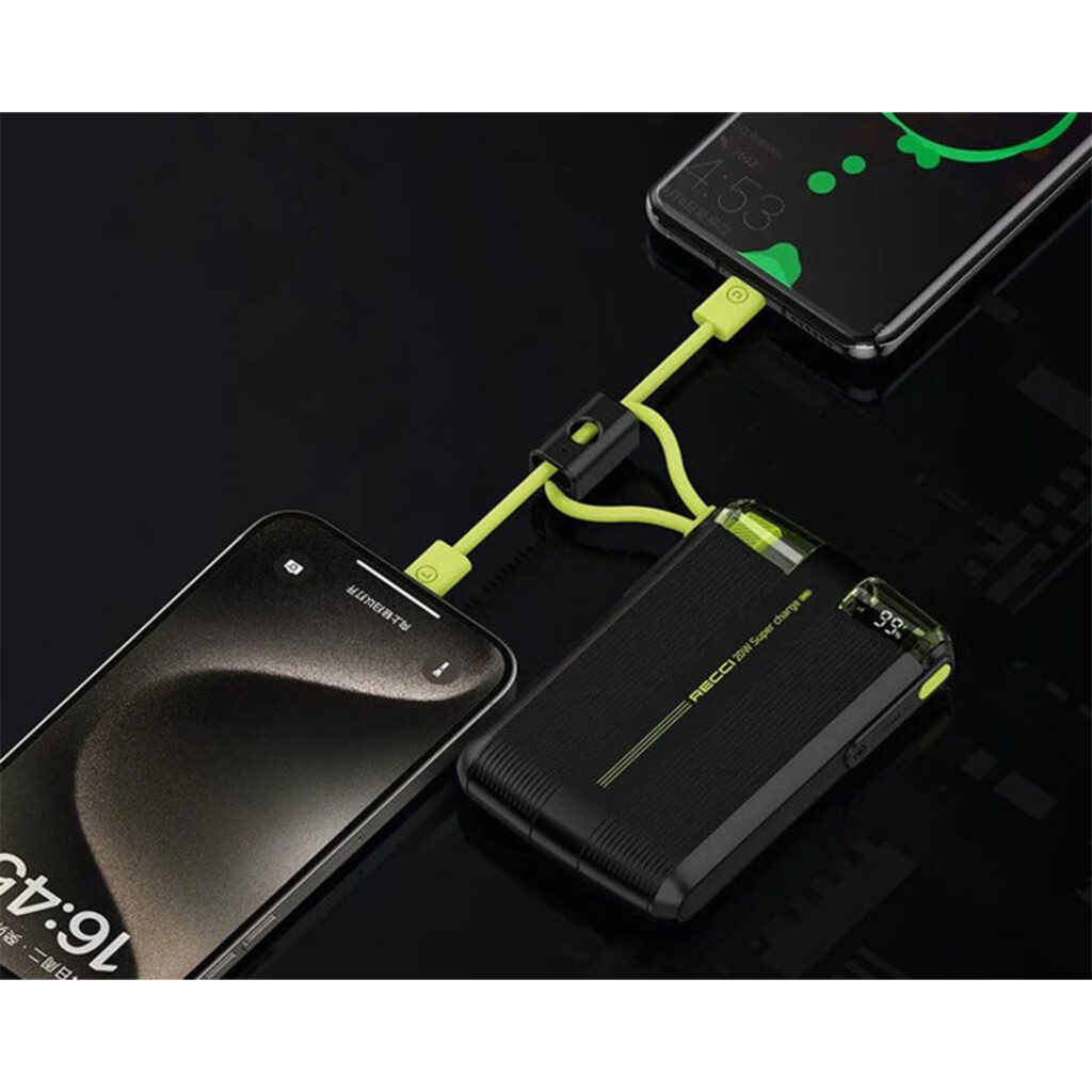 The RECCI Starships RPB-P13 Power Bank features a 10,000mAh battery, dual fast charging, and a modern design — combining style, portability, and reliable performance.