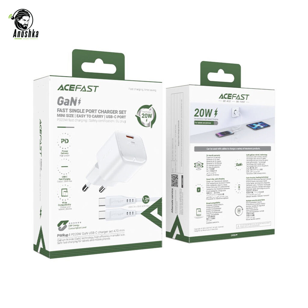 ACEFAST Charger 20W A73 Mini – Compact PD Fast Charging USB-C Wall Adapter